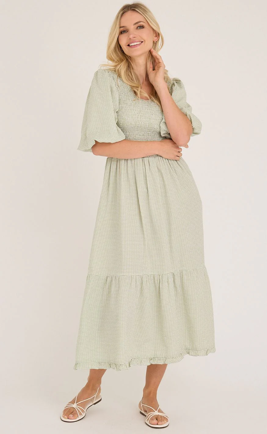 A-View Kjole - Signa - Dusty Green - Image 2
