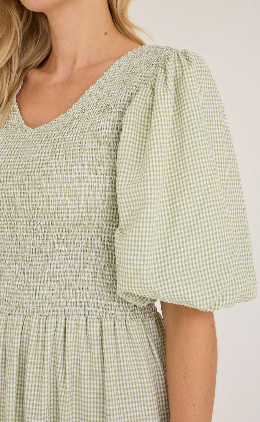A-View Kjole - Signa - Dusty Green - Image 5