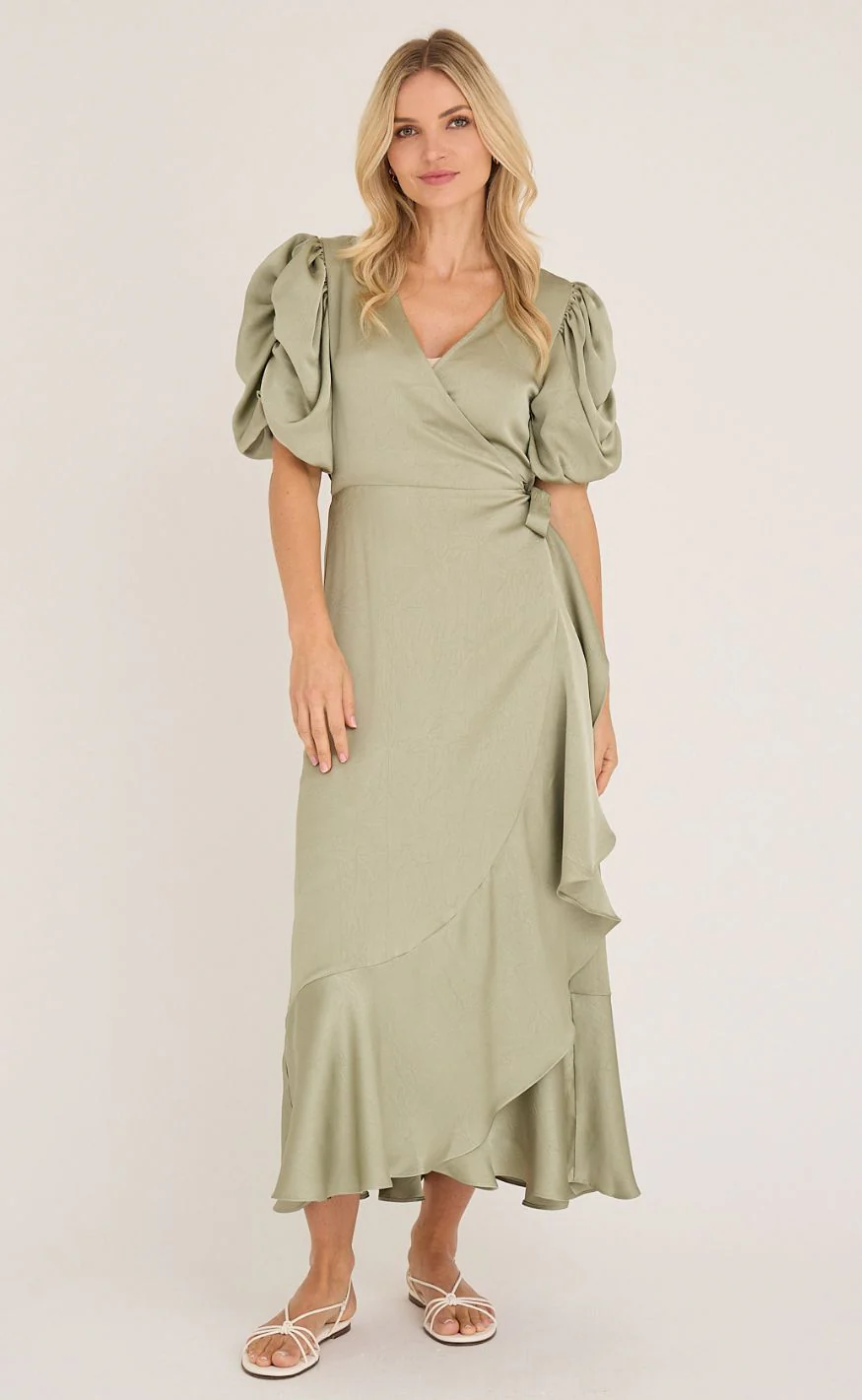 A-View Kjole - Sinda - Dusty Green - Image 2