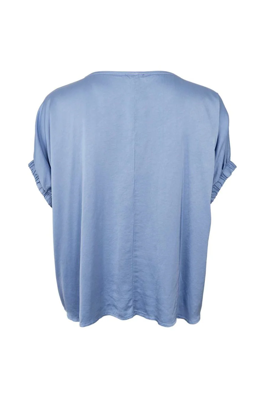 Black Colour Bluse - Mabel - Dust Blue - Image 3