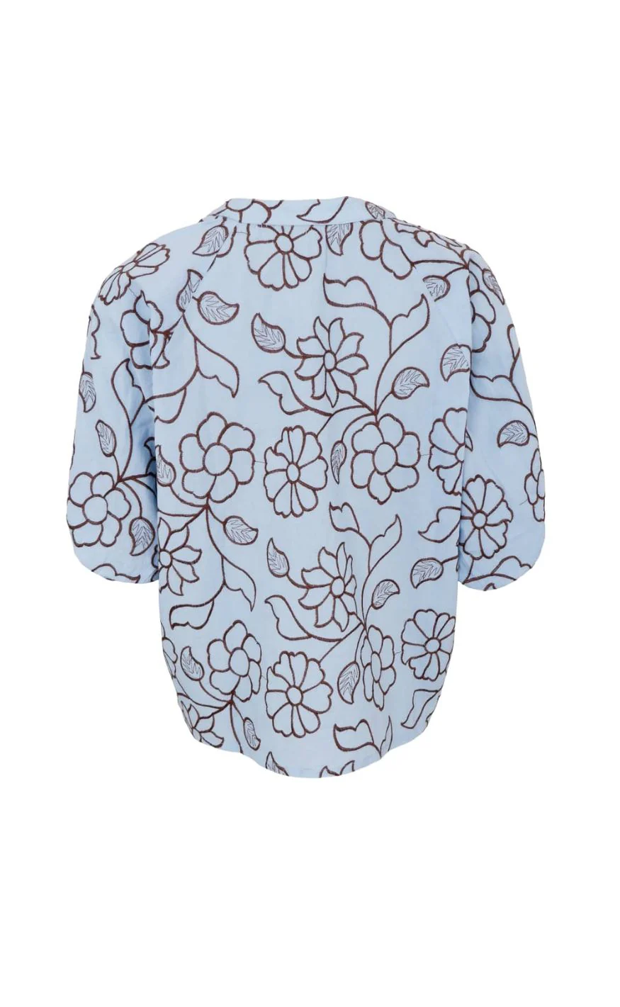 Black Colour Bluse - Marriot - Lt. Blue - Image 4