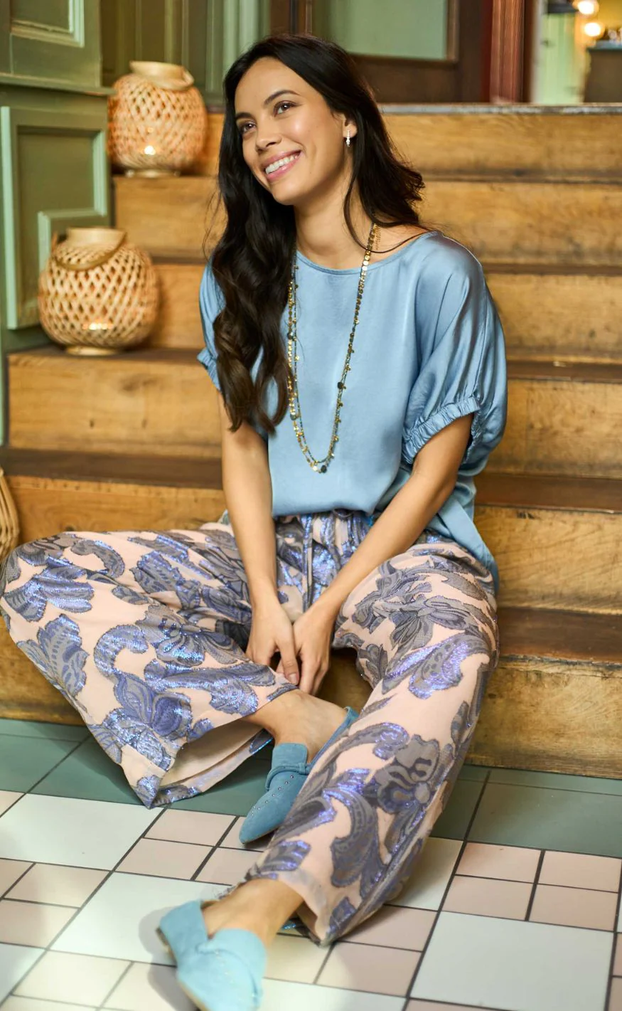 Black Colour Bukser - Kenzie - Blue - Image 3