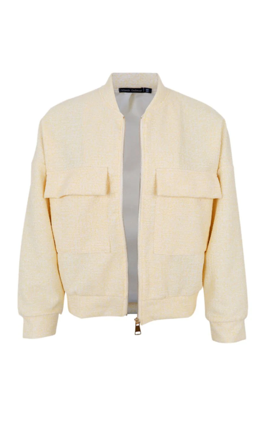 Black Colour Jakke - Suri Bomber - Lt. Yellow - Image 4