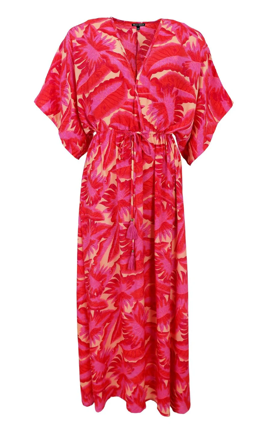 Black Colour Kjole - Luna Long V-neck - Epic Pink - Image 2