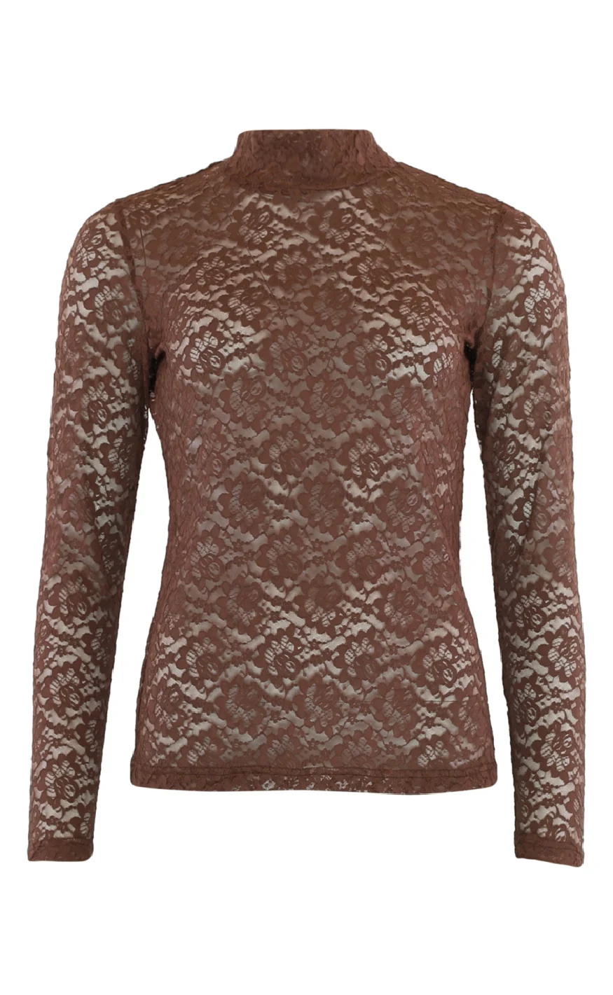 Continue Bluse - Alberte - Brown - Image 2