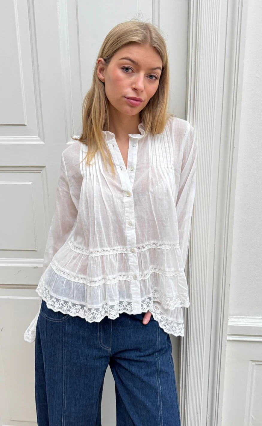 Continue Bluse - Audrey LS - White - Image 2