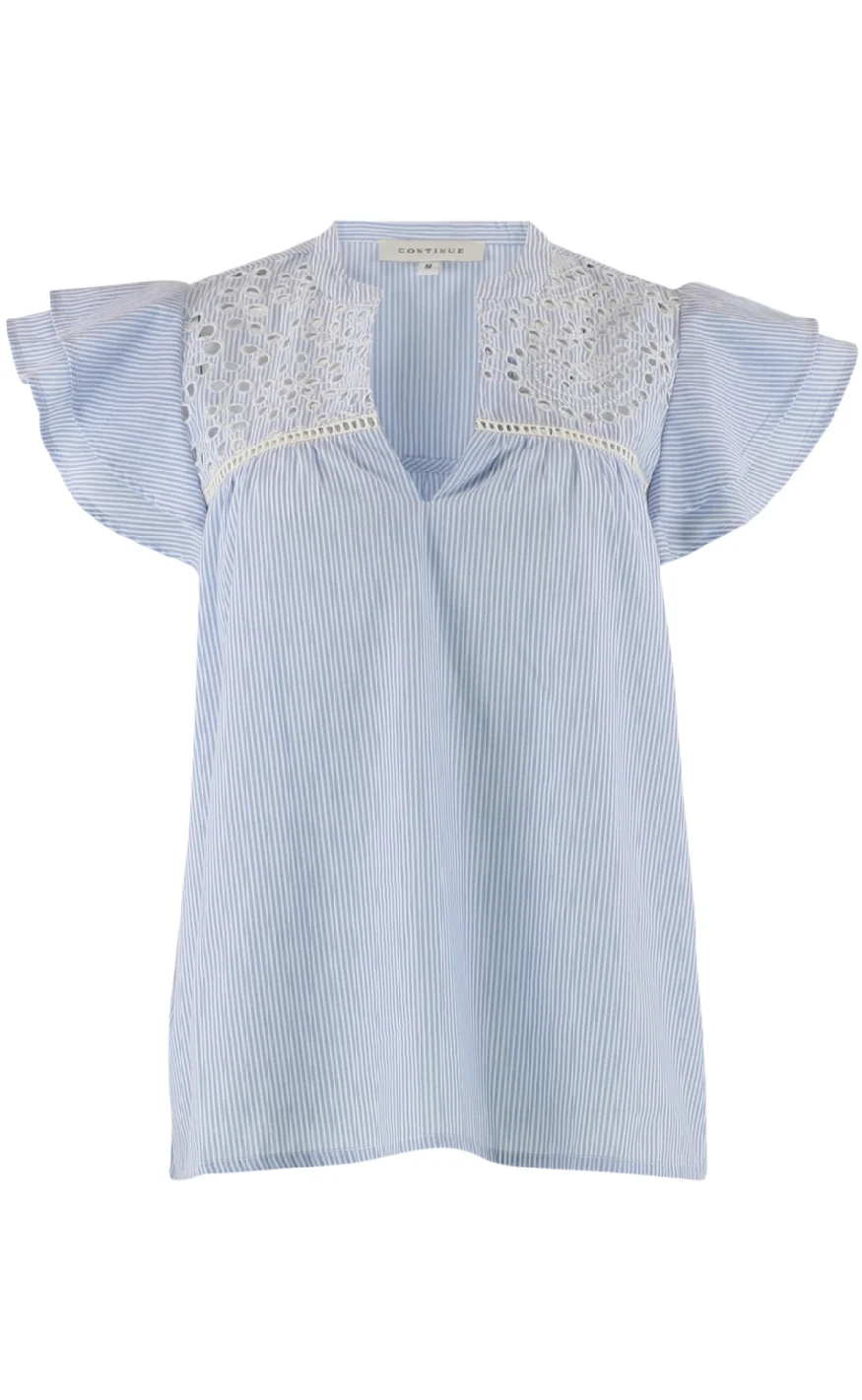 Continue Top - Christel - Blue Stripe - Image 3