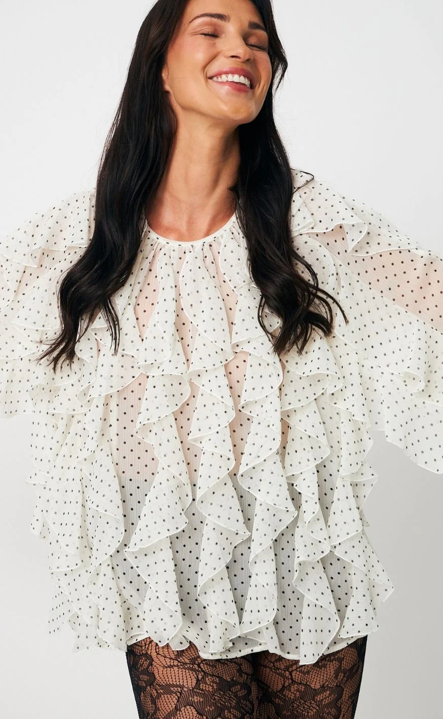 Cras Bluse - Rya - Ivory Mini Dot - Image 4