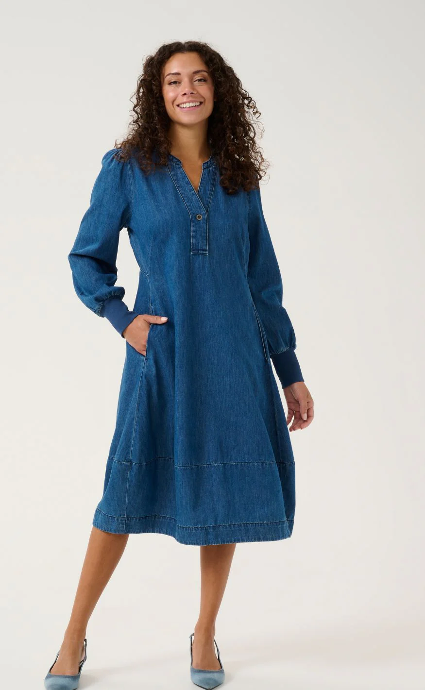 Culture Kjole - Allura Arpa Rib - Dark Blue Wash - Image 5