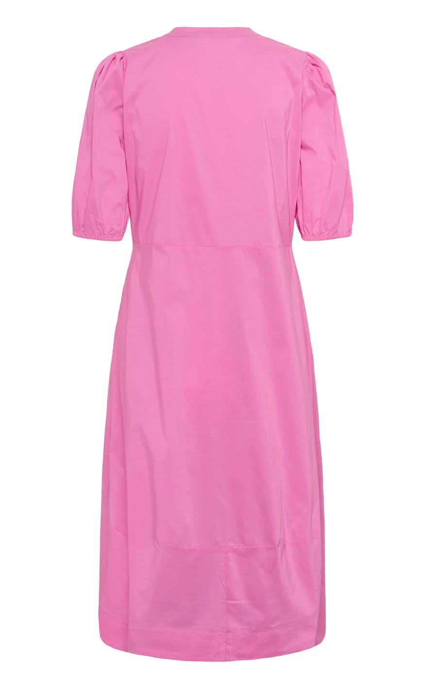 Culture Kjole - Antoinett SS Placket - Fuchsia Pink - Image 3