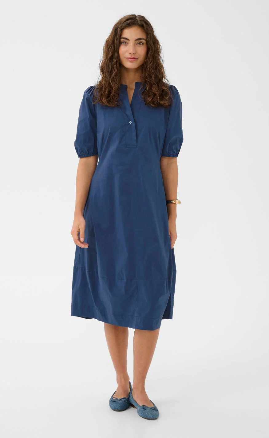 Culture Kjole - Antoinett SS Placket - True Navy - Image 2