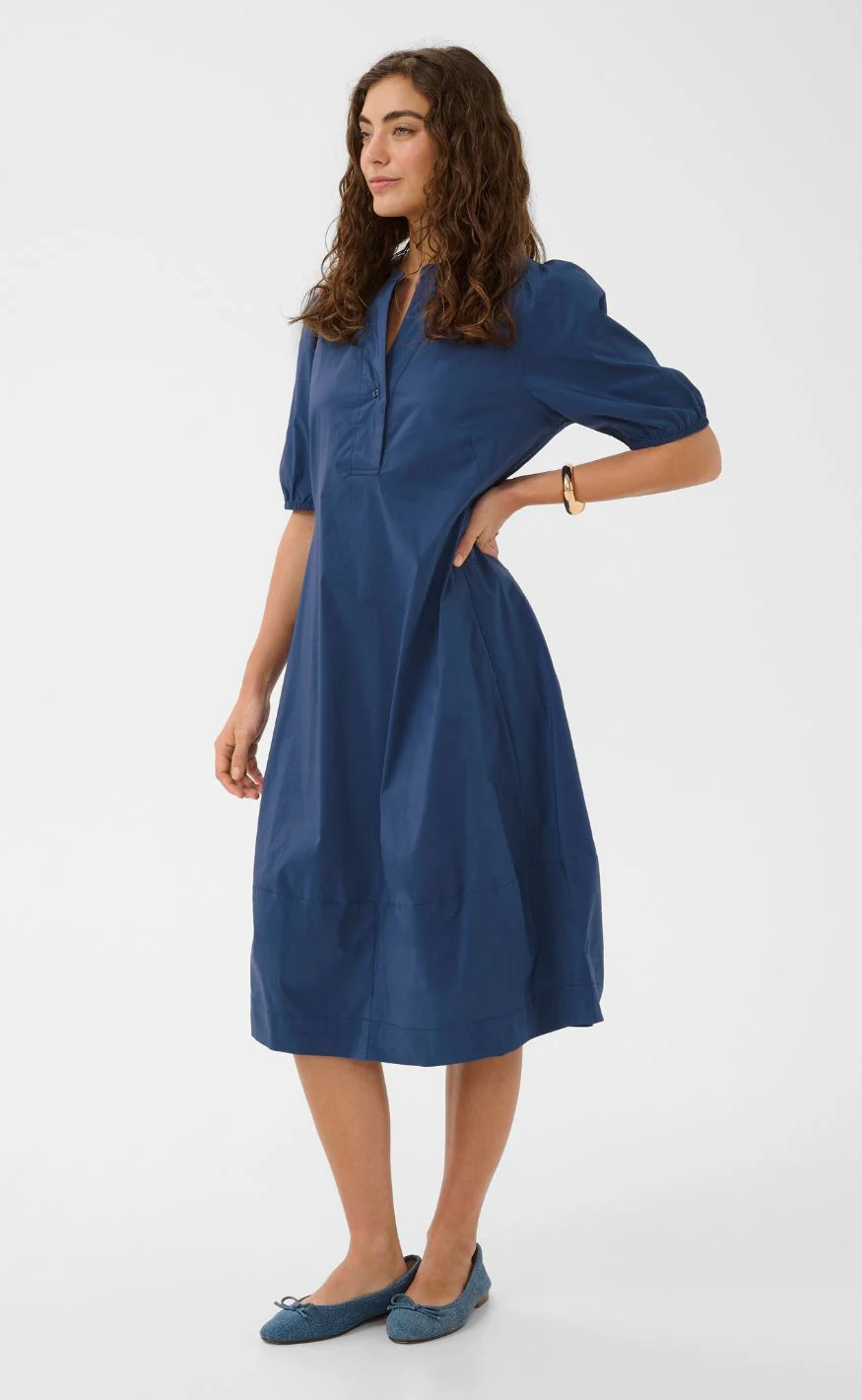 Culture Kjole - Antoinett SS Placket - True Navy - Image 4