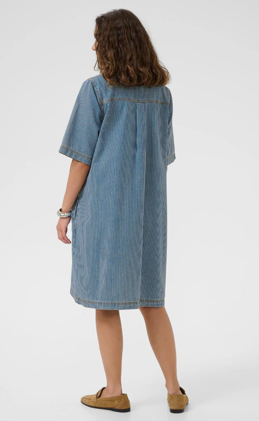 Culture Kjole - Uayna SS - Blue/White Stripe - Image 5