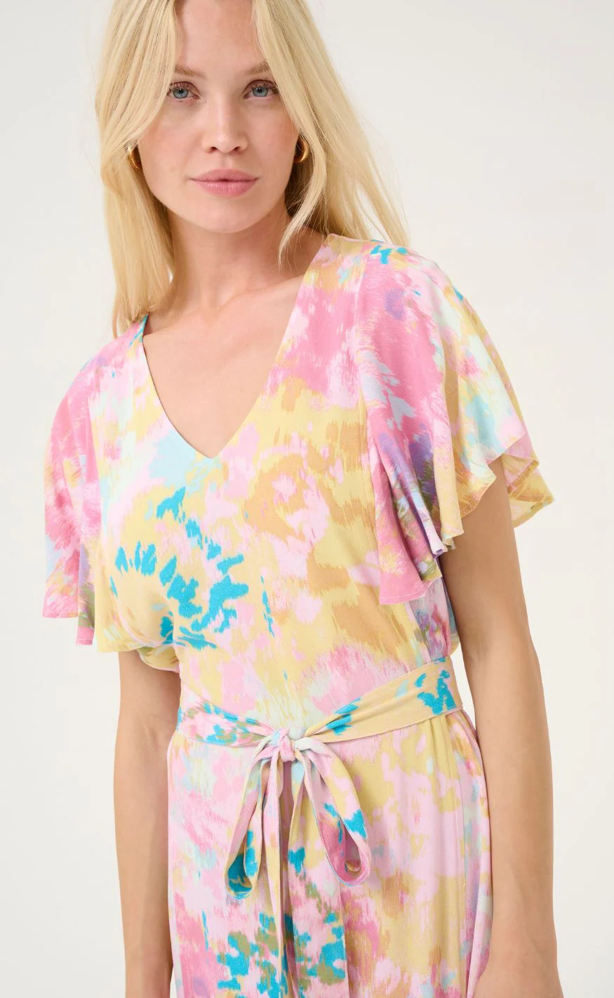 Culture Kjole - Valerie Andrea Long - Yellow/Pink Abstract - Image 3