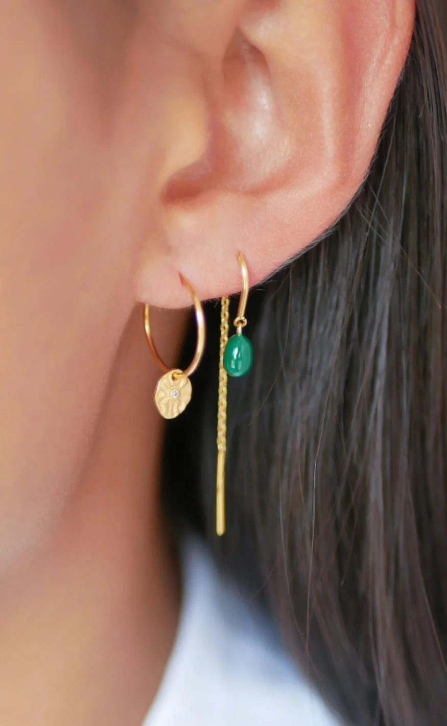 ENAMEL Copenhagen Øreringe - Eleanor - Petrol Green - Image 2