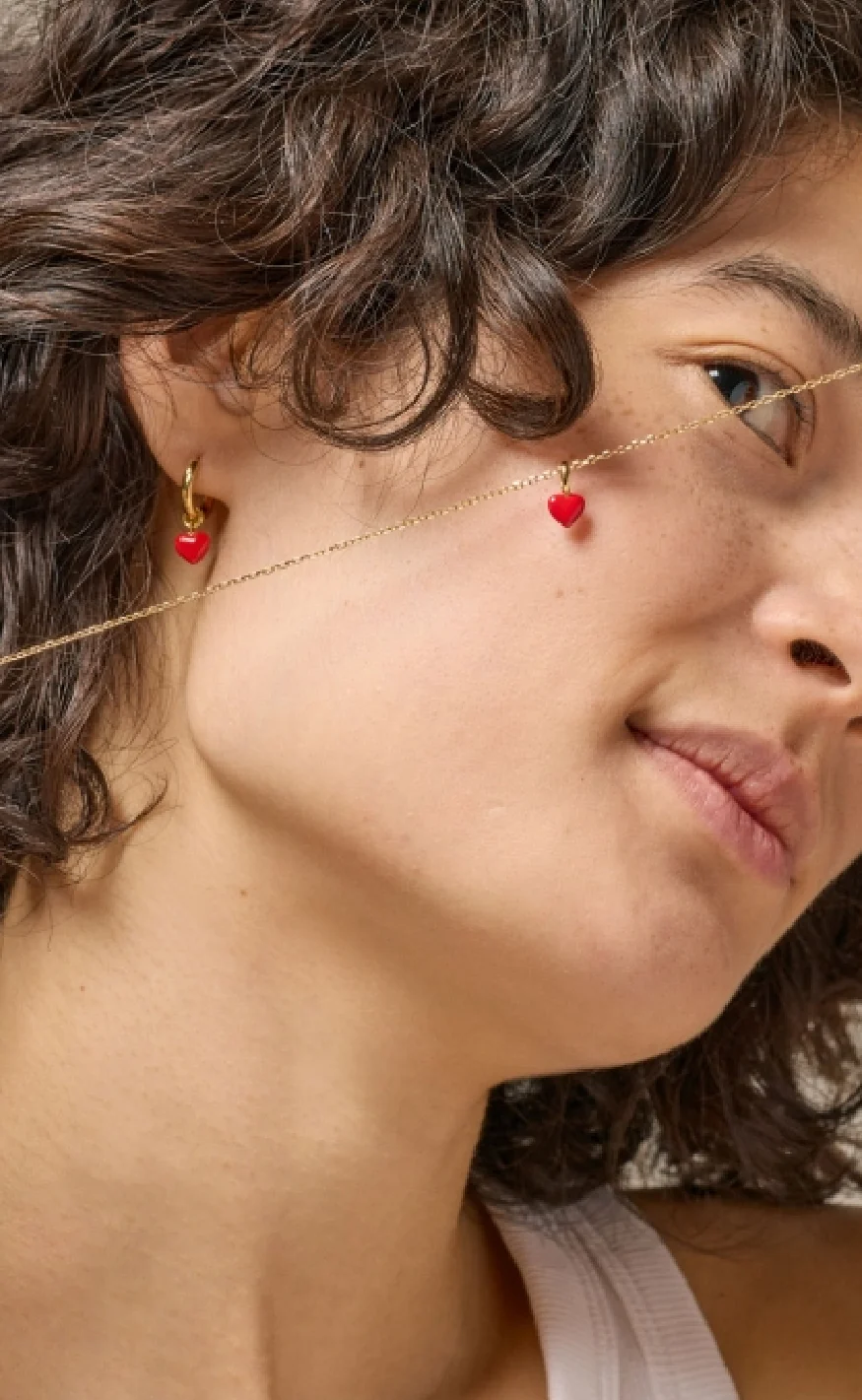 ENAMEL Copenhagen Øreringe - Amore Hoops - Red - Image 3