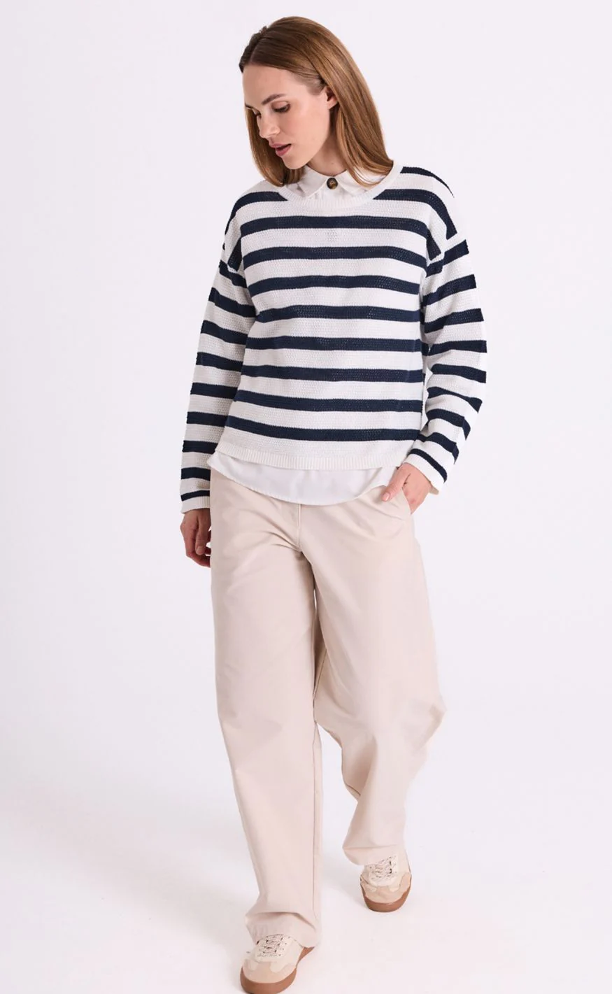 Freequent Strik - Dodo - Star Off-white w. Navy Blazer - Image 3