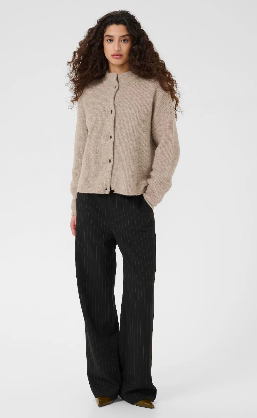 Gestuz Cardigan - Alpha - Warm Sand Melange - Image 6