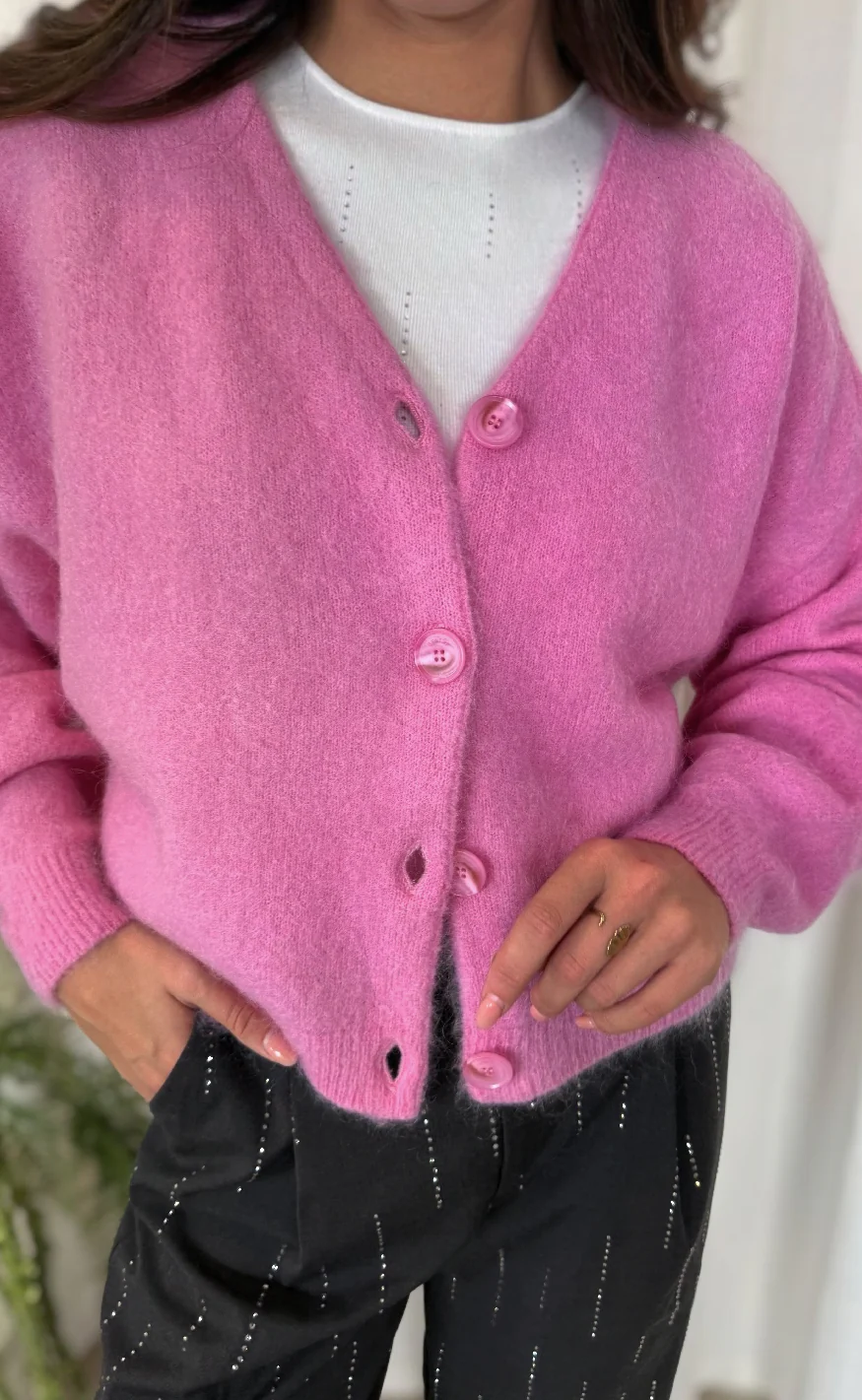 Gestuz Cardigan - Debbie - Begonia Melange - Image 3