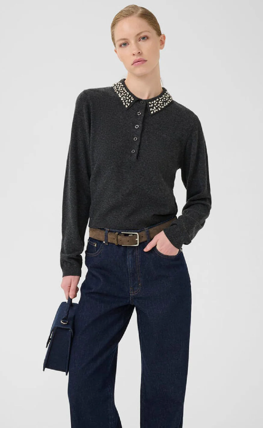 Gestuz Pullover - Manzi - Deep Graphite Melange - Image 5