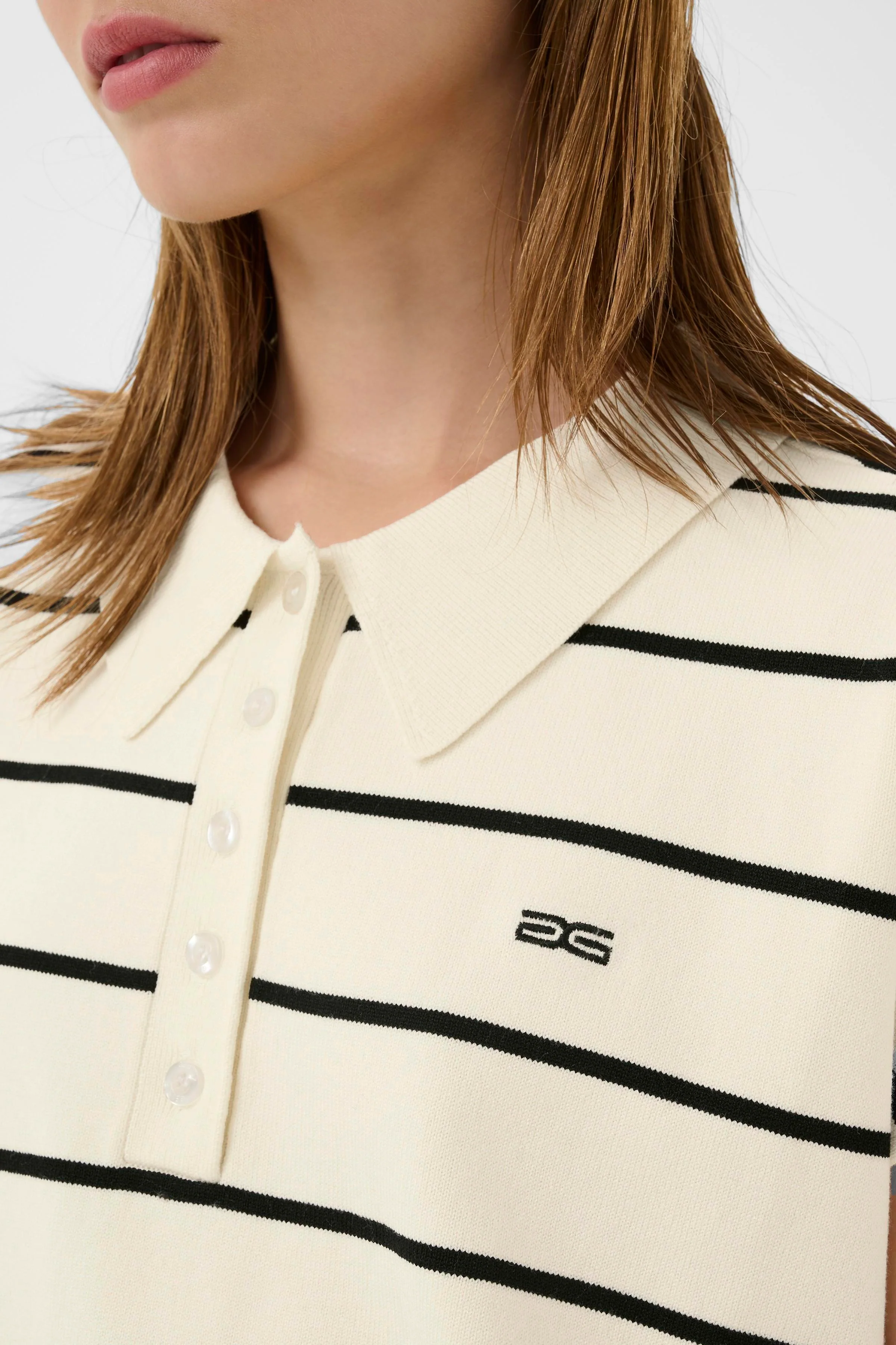 Gestuz Pullover - Saia SS - Egret/Black striped - Image 5
