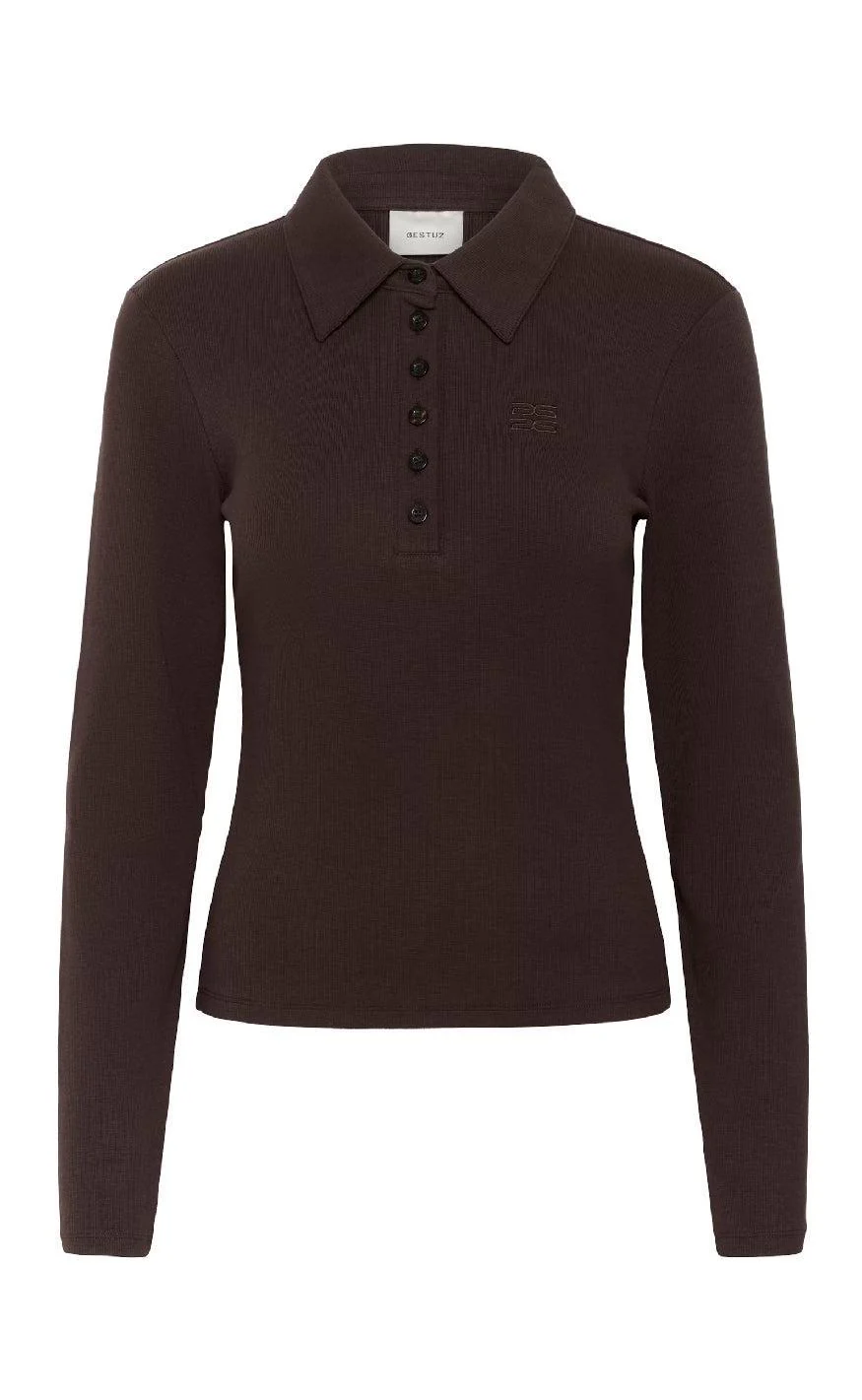 Gestuz Bluse - Drew LS Polo - Mole - Image 2