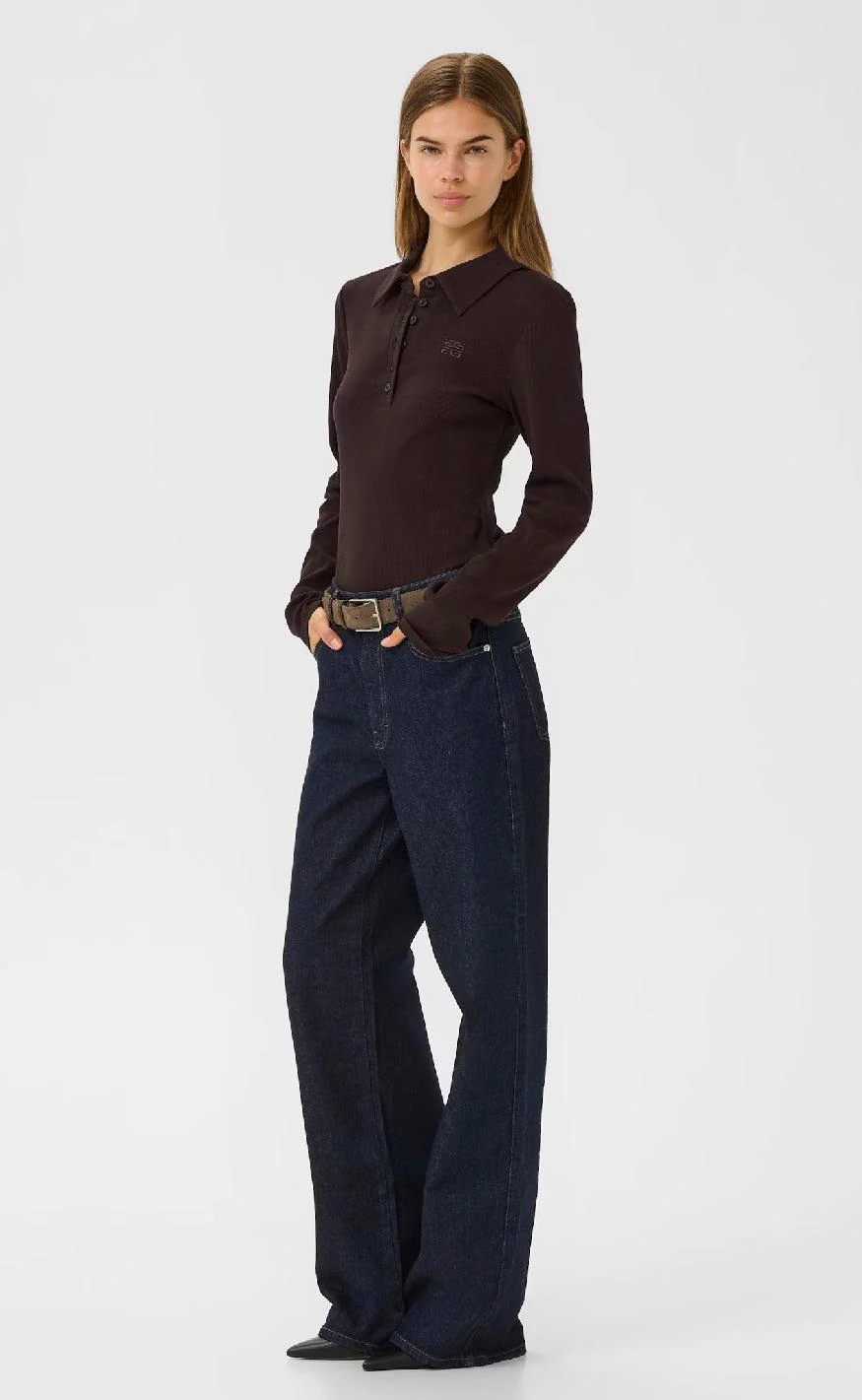 Gestuz Bluse - Drew LS Polo - Mole - Image 5