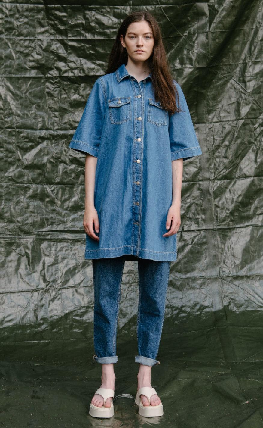 Global Funk Kjole - G-Mira - Mid Vintage Blue - Image 4
