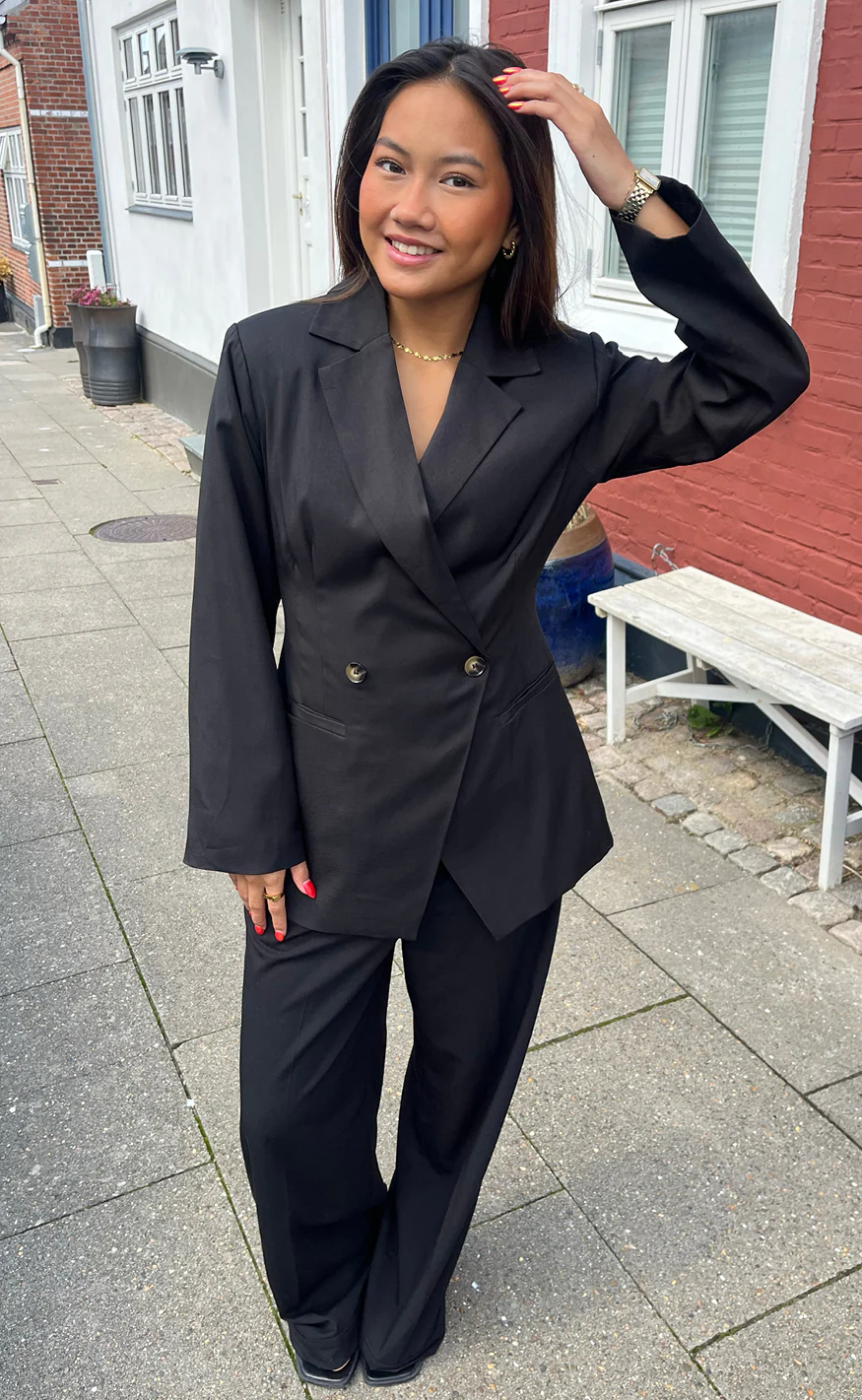 Say INA Copenhagen Blazer - Anne Asymmetrical - Black - Image 4