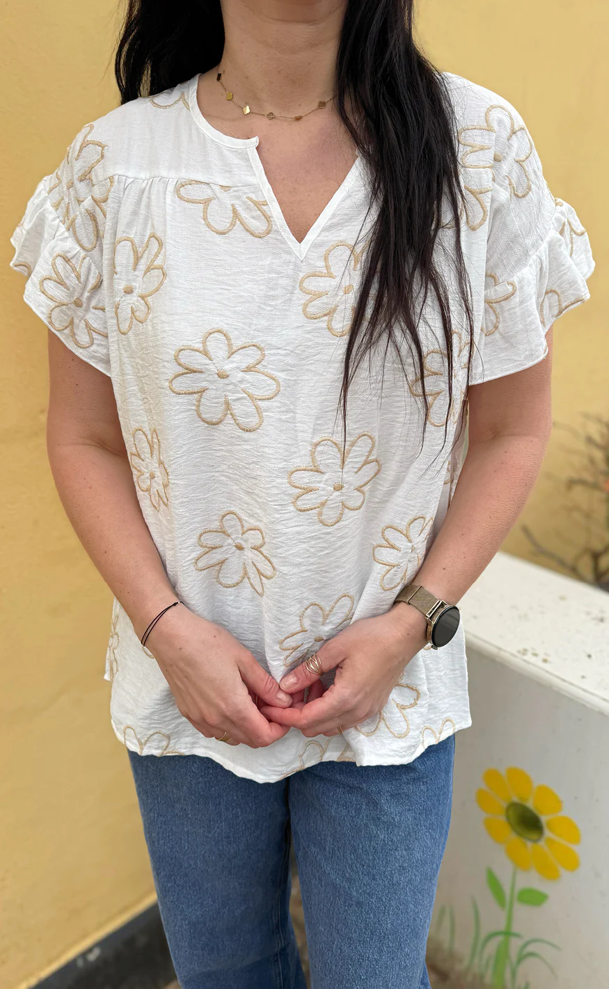 Say INA Copenhagen Bluse - Emma - Flower Embroidery - Image 2