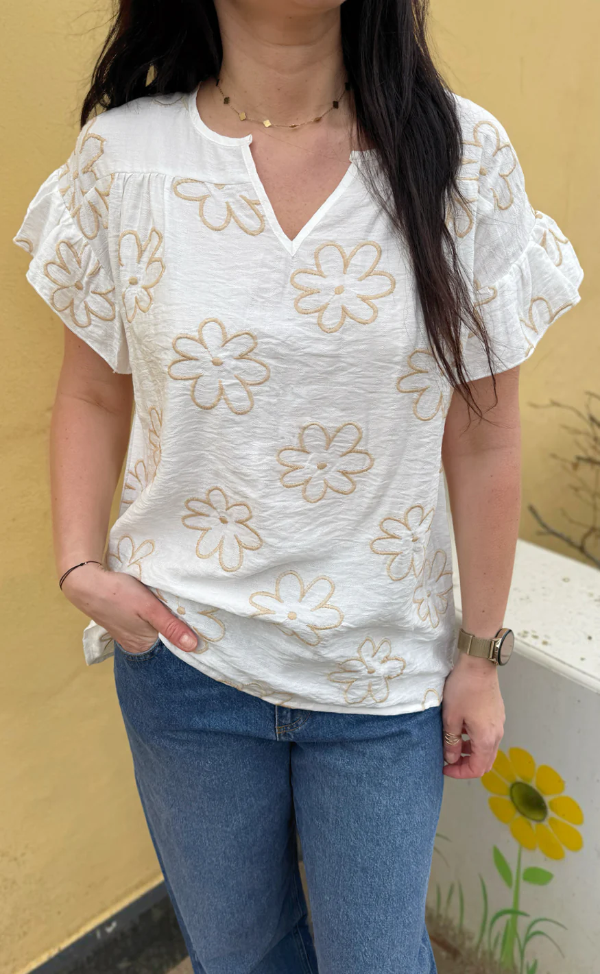 Say INA Copenhagen Bluse - Emma - Flower Embroidery - Image 4