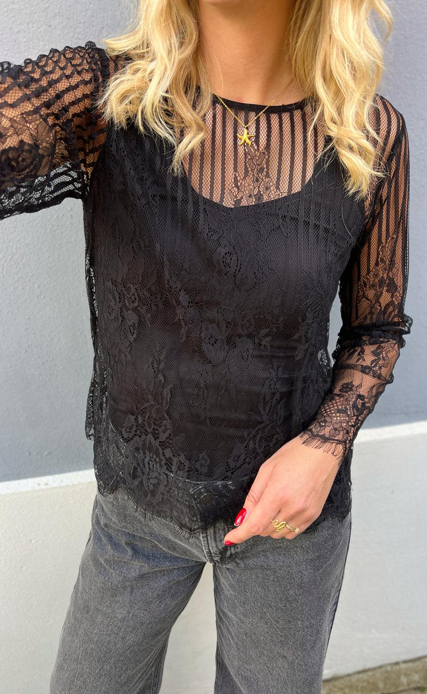 Say INA Copenhagen Bluse - Lissa Lace - Black - Image 7