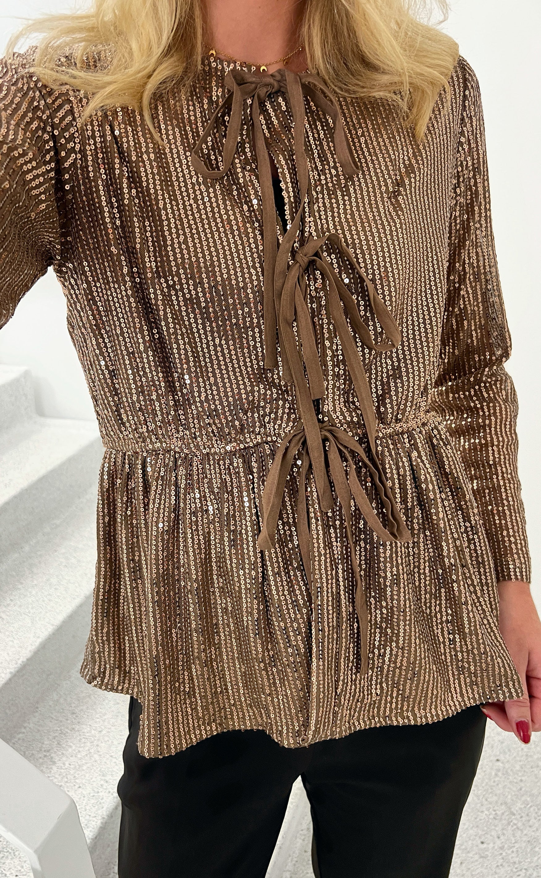 Say INA Copenhagen Bluse - Petra - Brown Sequin - Image 4