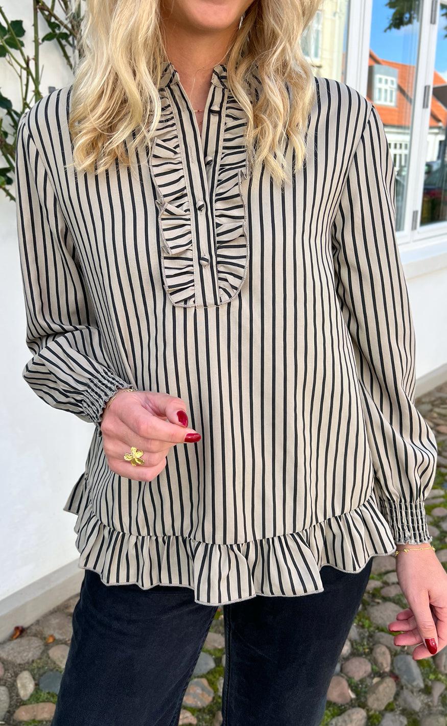Say INA Copenhagen Bluse - Pia - Brown/Black Stripe - Image 3