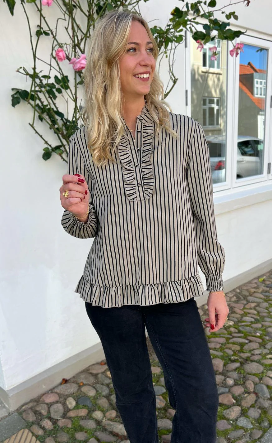 Say INA Copenhagen Bluse - Pia - Brown/Black Stripe - Image 4