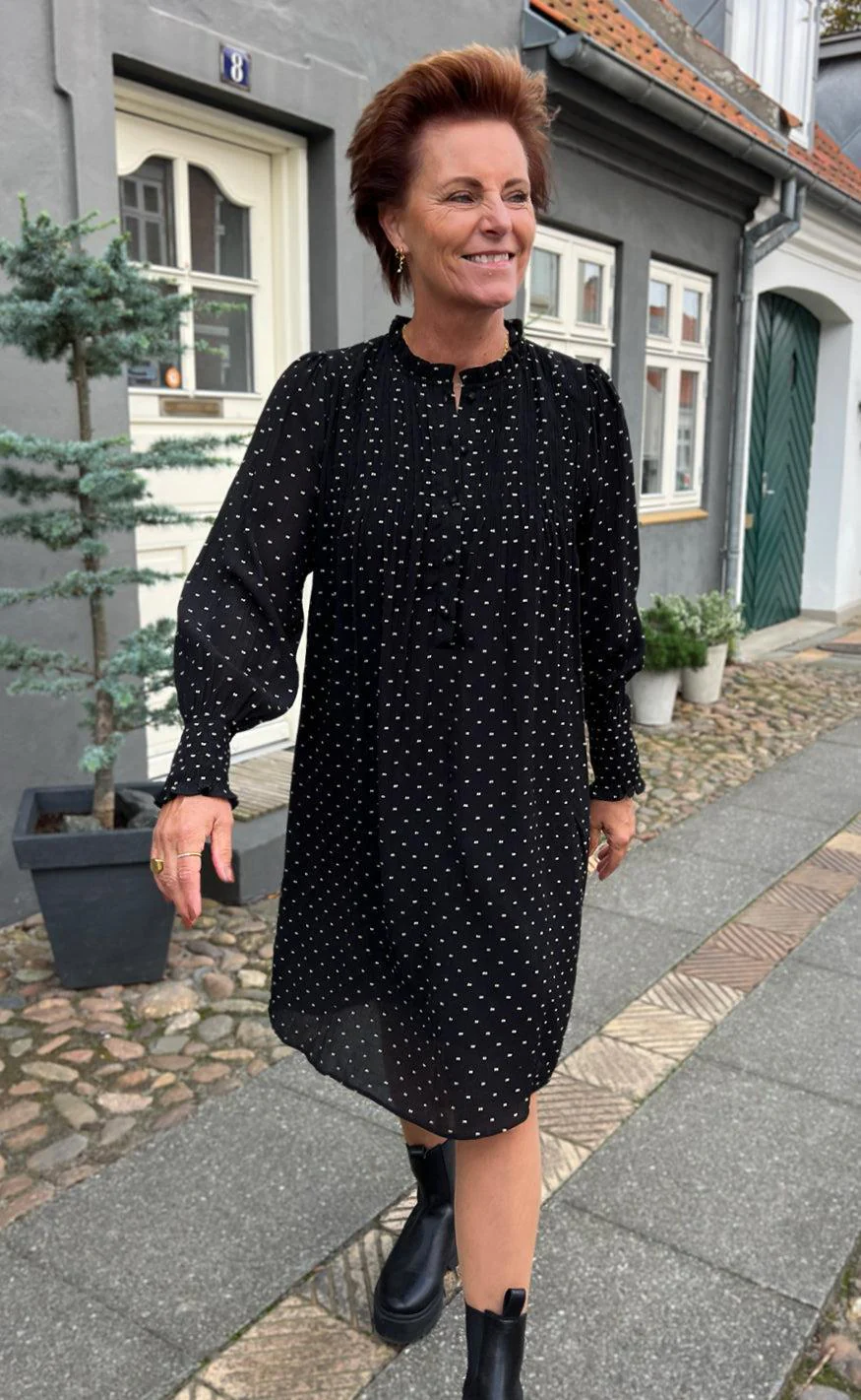 Say INA Copenhagen Kjole - Natalia - Black W. Dots - Image 3