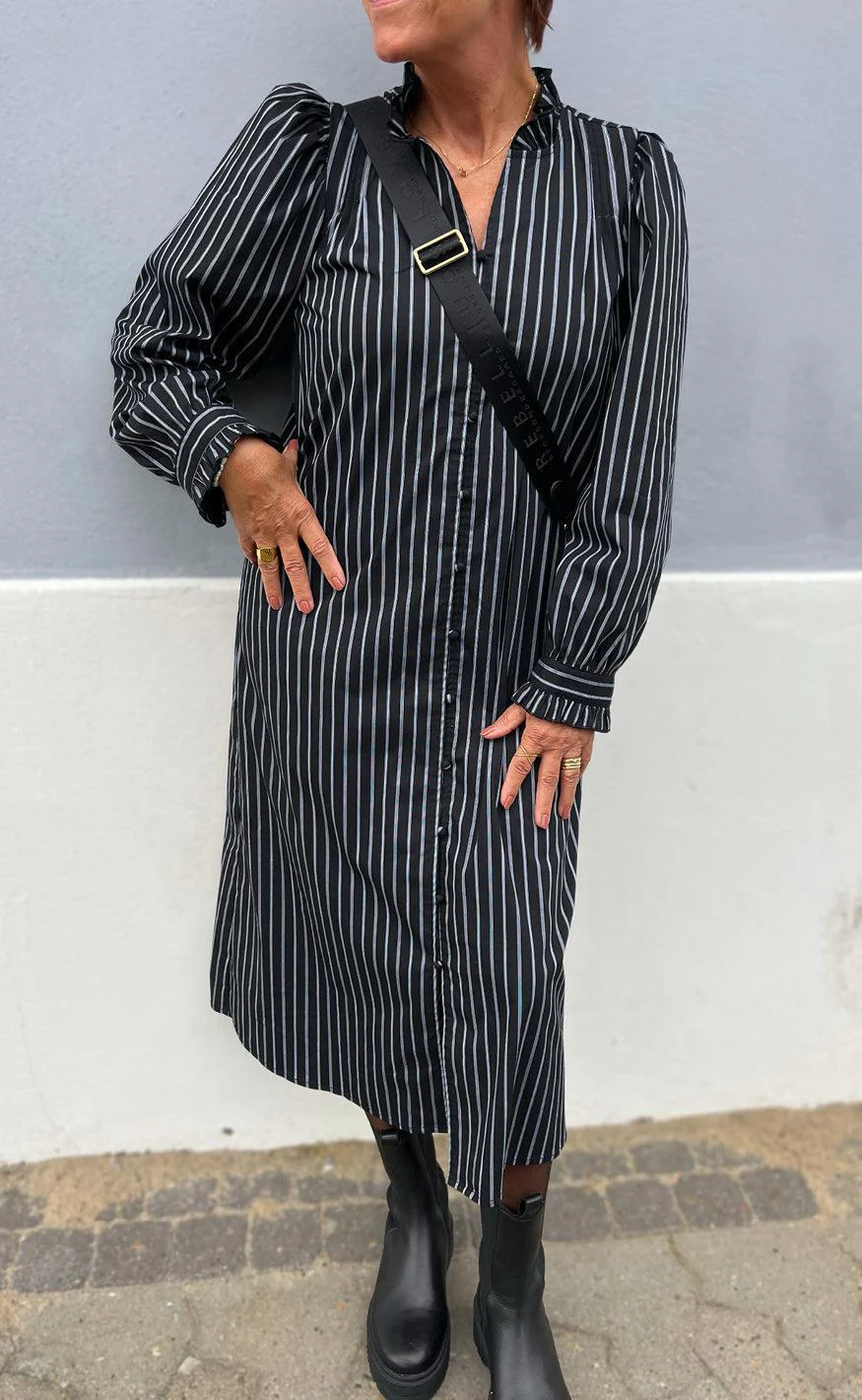 Say INA Copenhagen Kjole - Tiki - Black W. White Stripes - Image 11