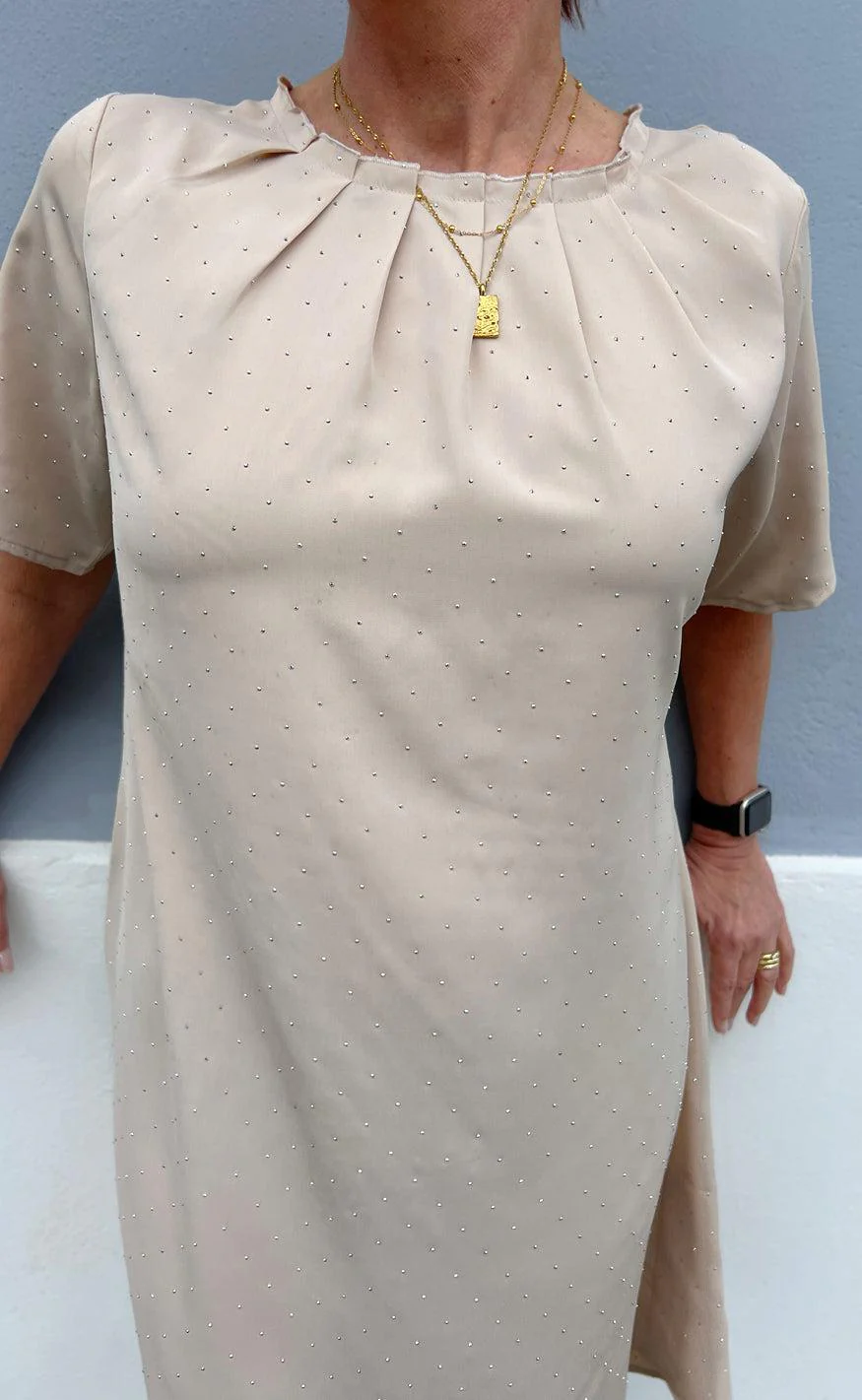 Say INA Copenhagen Kjole - Vicky Rhinestone - Beige - Image 6