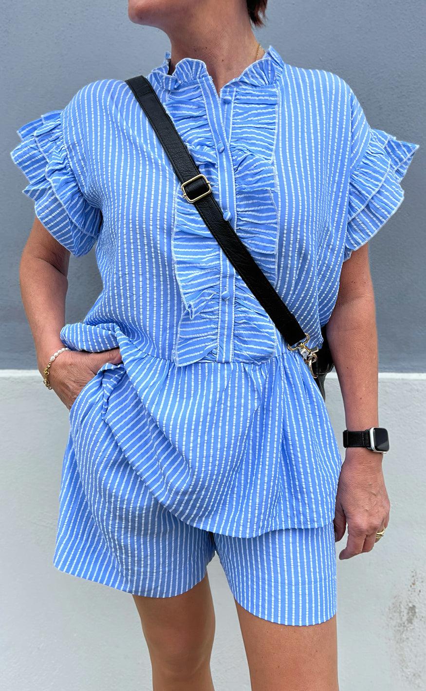 Say INA Copenhagen Top - Freya - Blue Striped - Image 11