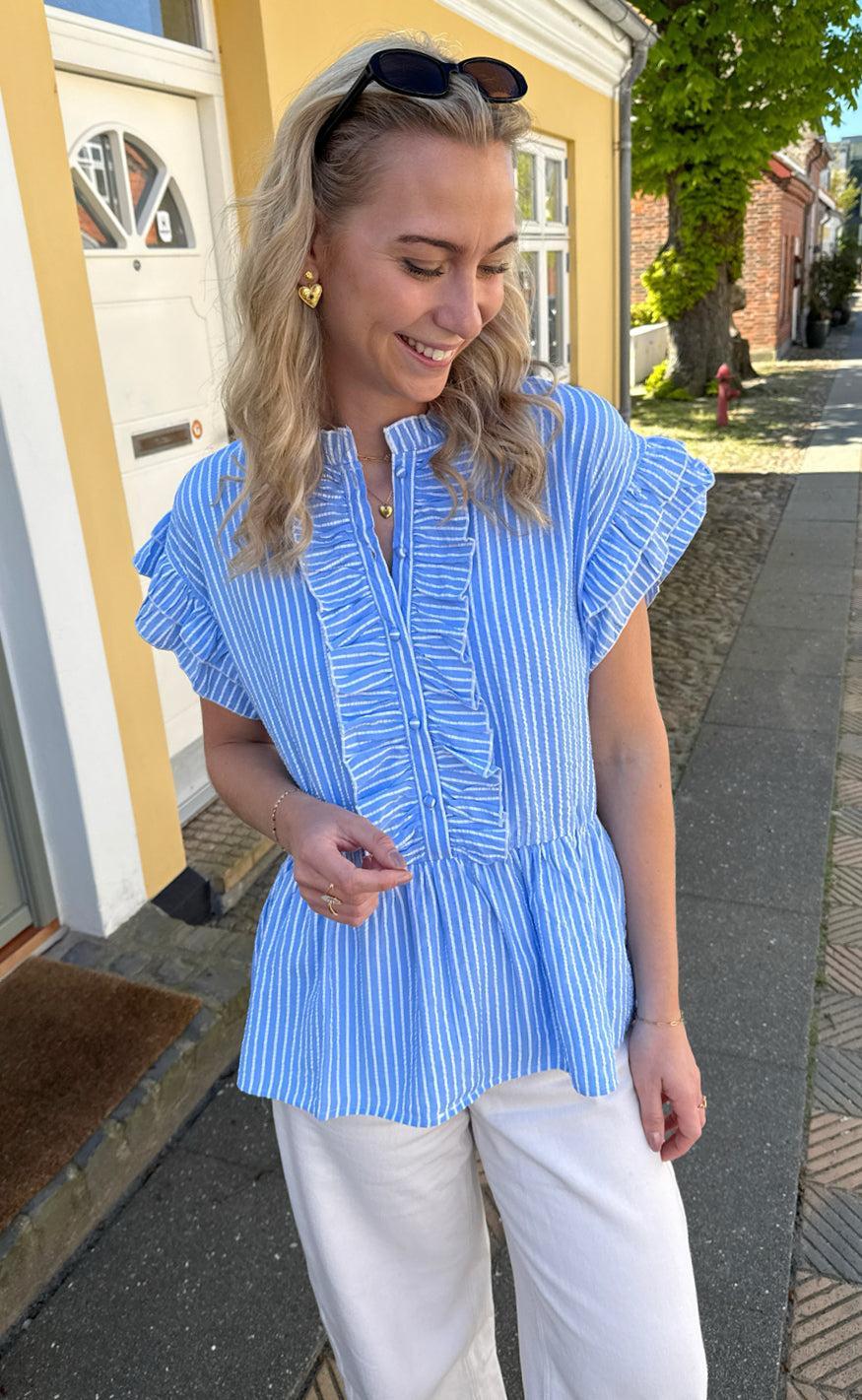 Say INA Copenhagen Top - Freya - Blue Striped - Image 3
