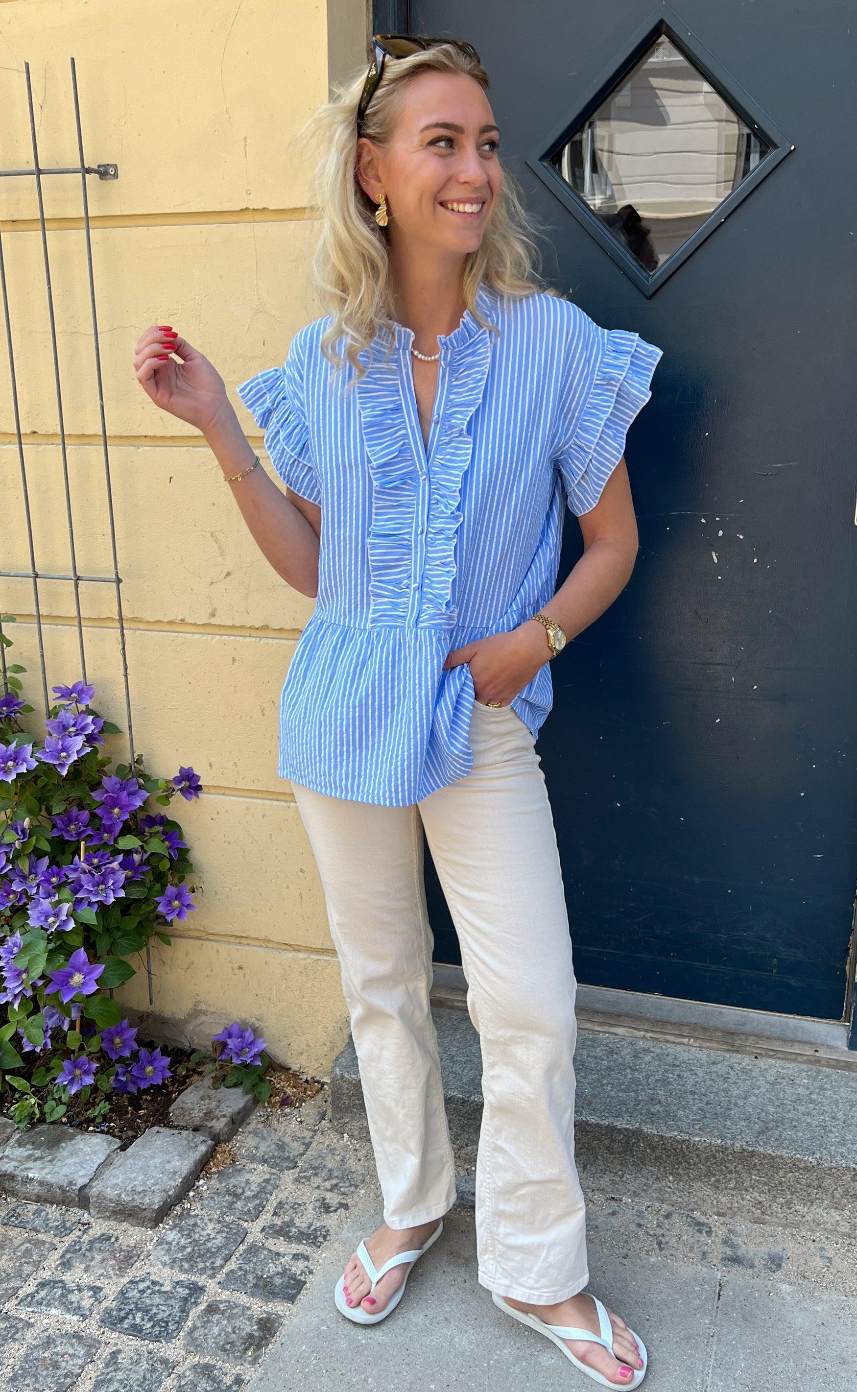 Say INA Copenhagen Top - Freya - Blue Striped - Image 8