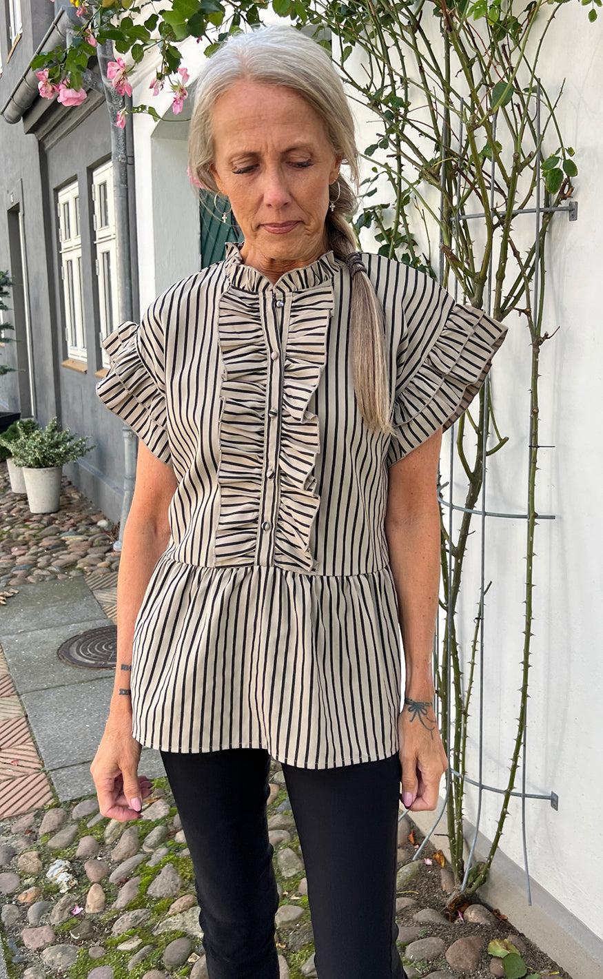 Say INA Copenhagen Top - Freya - Brown/Black Stripe - Image 4