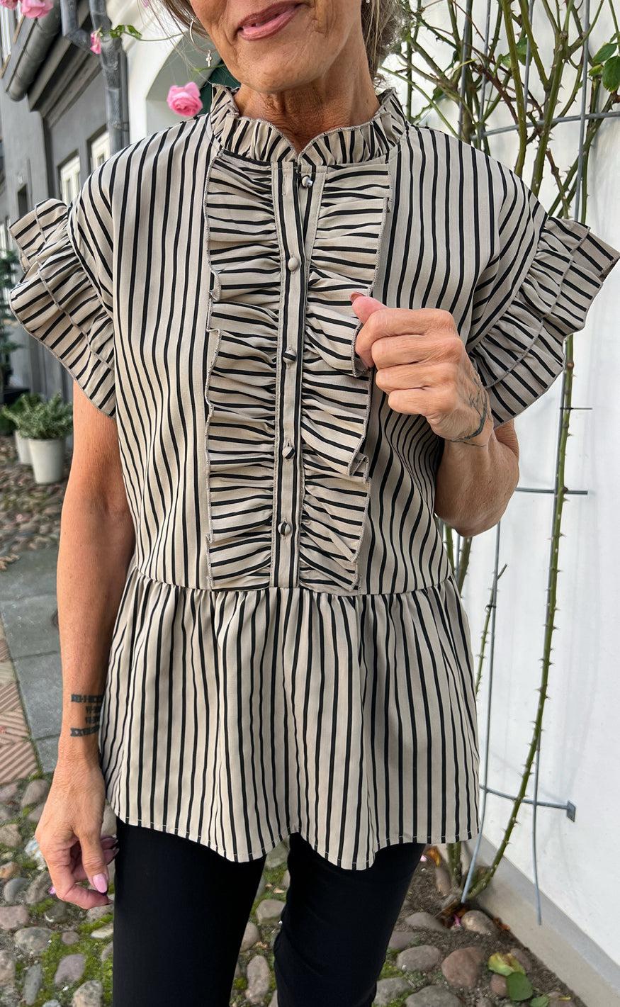 Say INA Copenhagen Top - Freya - Brown/Black Stripe - Image 5