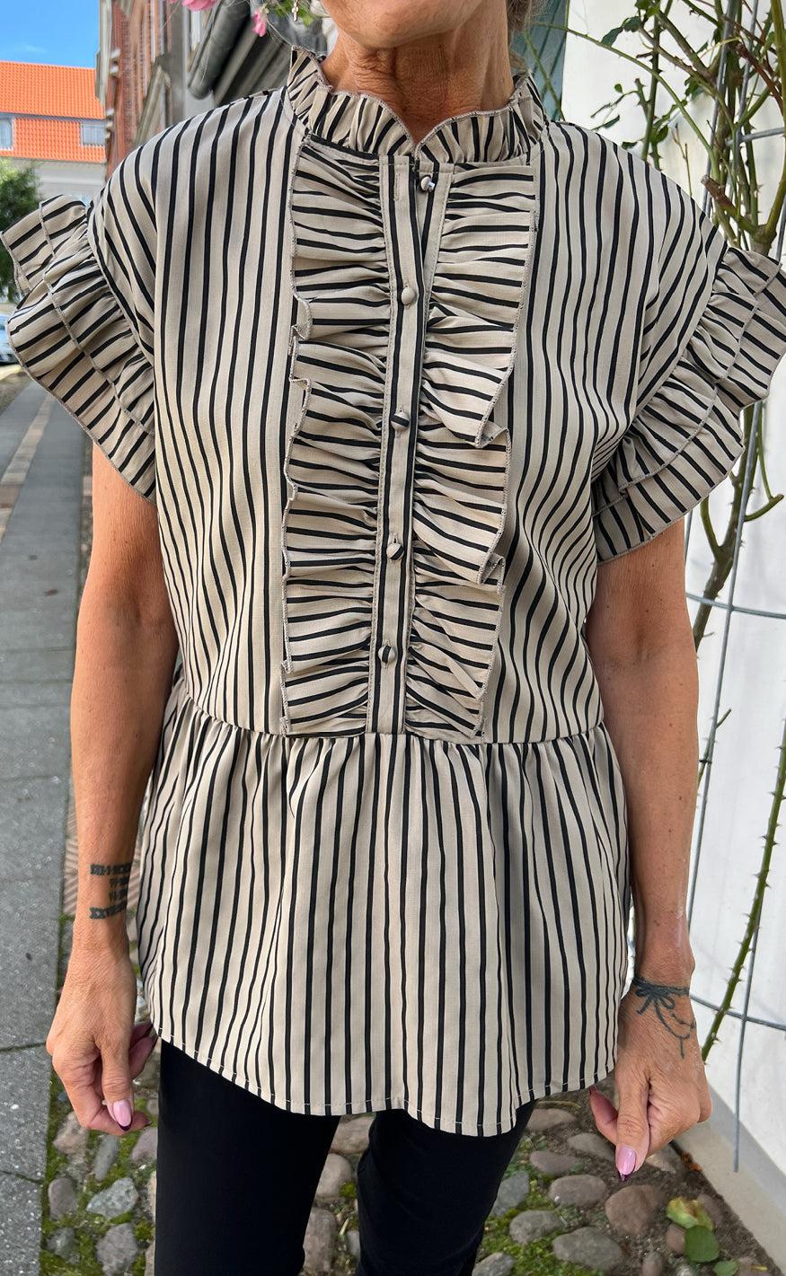 Say INA Copenhagen Top - Freya - Brown/Black Stripe - Image 6