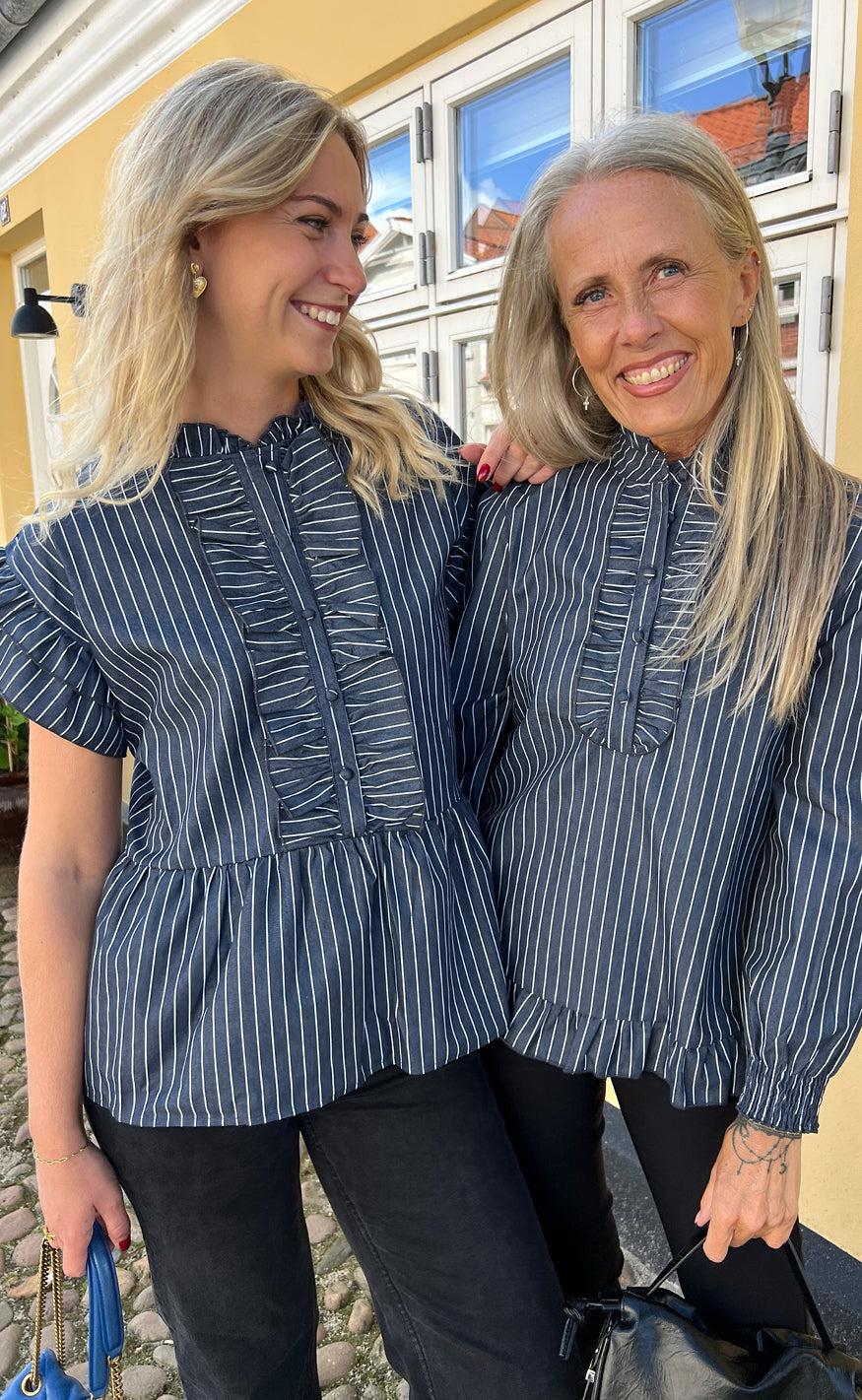 Say INA Copenhagen Top - Freya - Denim Blue Pinstripe - Image 5