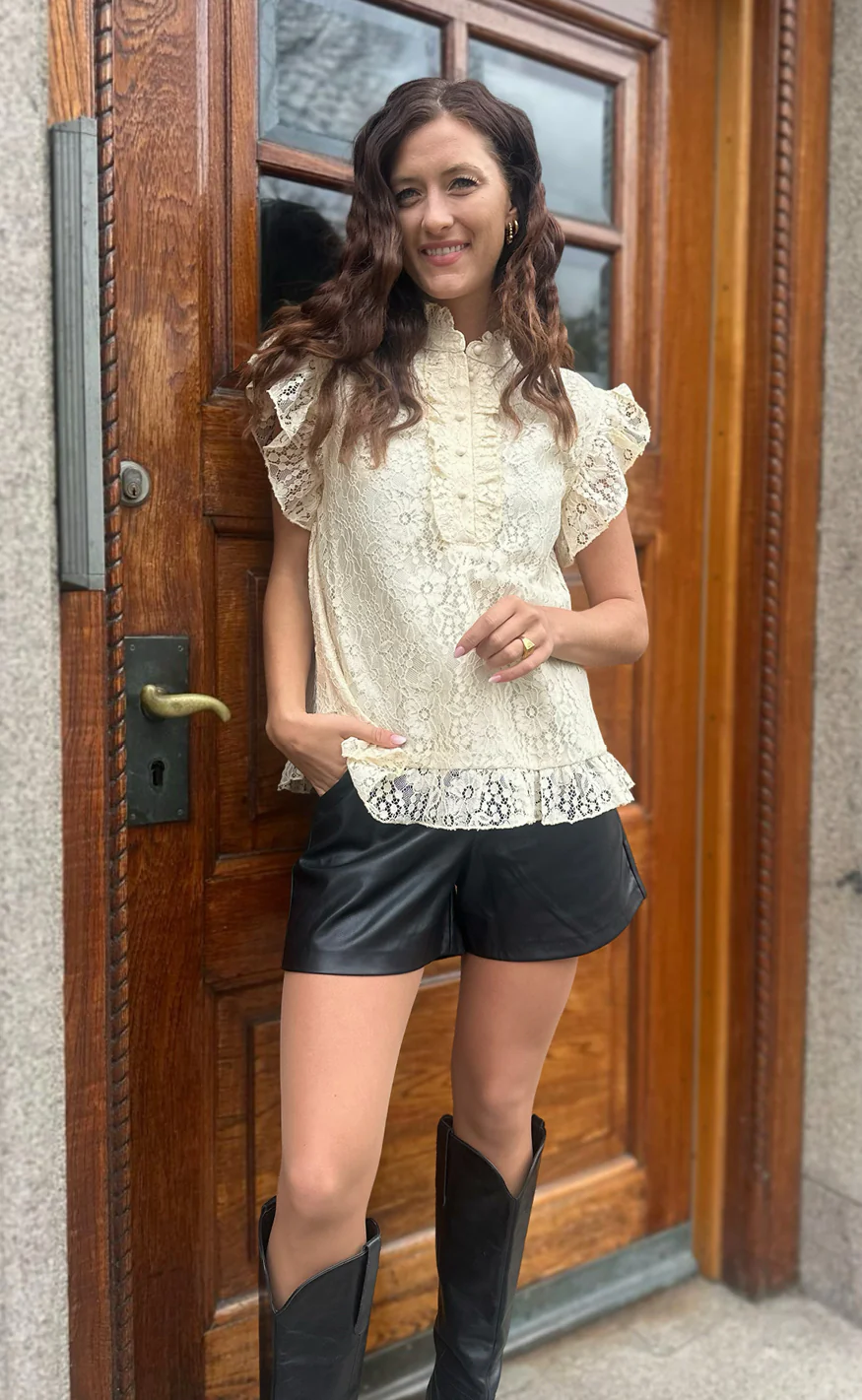 Say INA Copenhagen Top - Pia Lace - Creme - Image 3