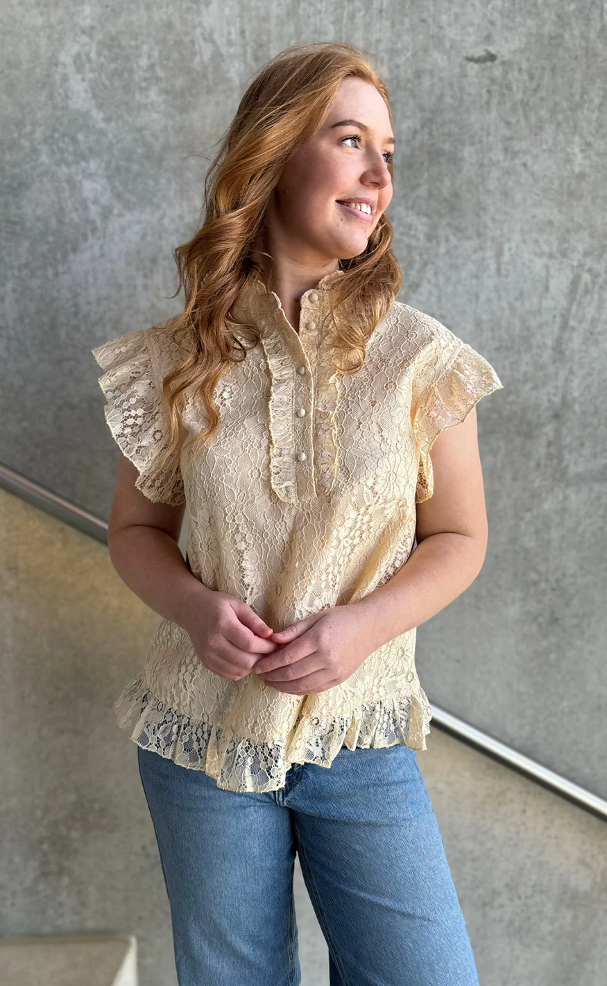 Say INA Copenhagen Top - Pia Lace - Creme - Image 4