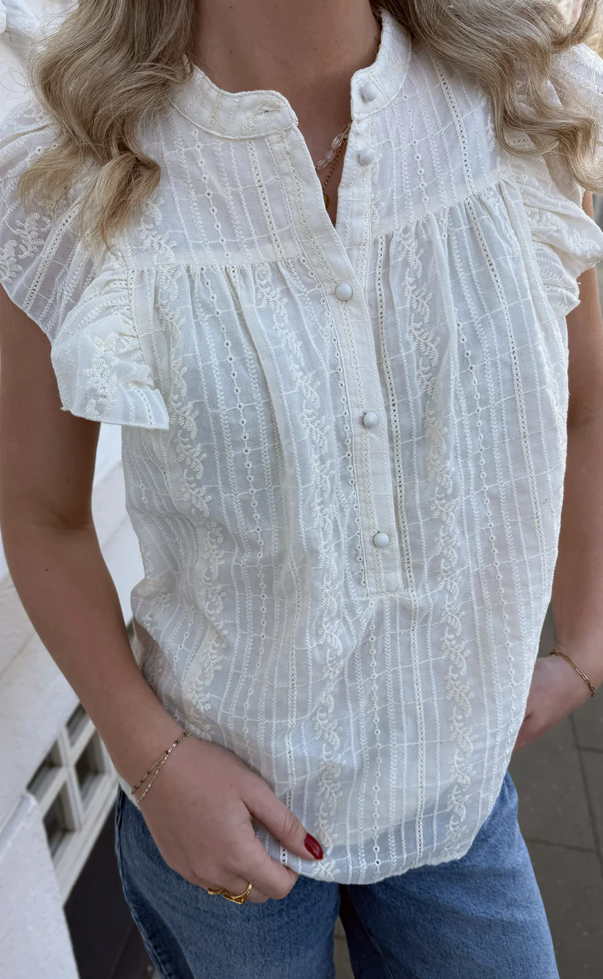 Say INA Copenhagen Top - Tania - Cream - Image 5