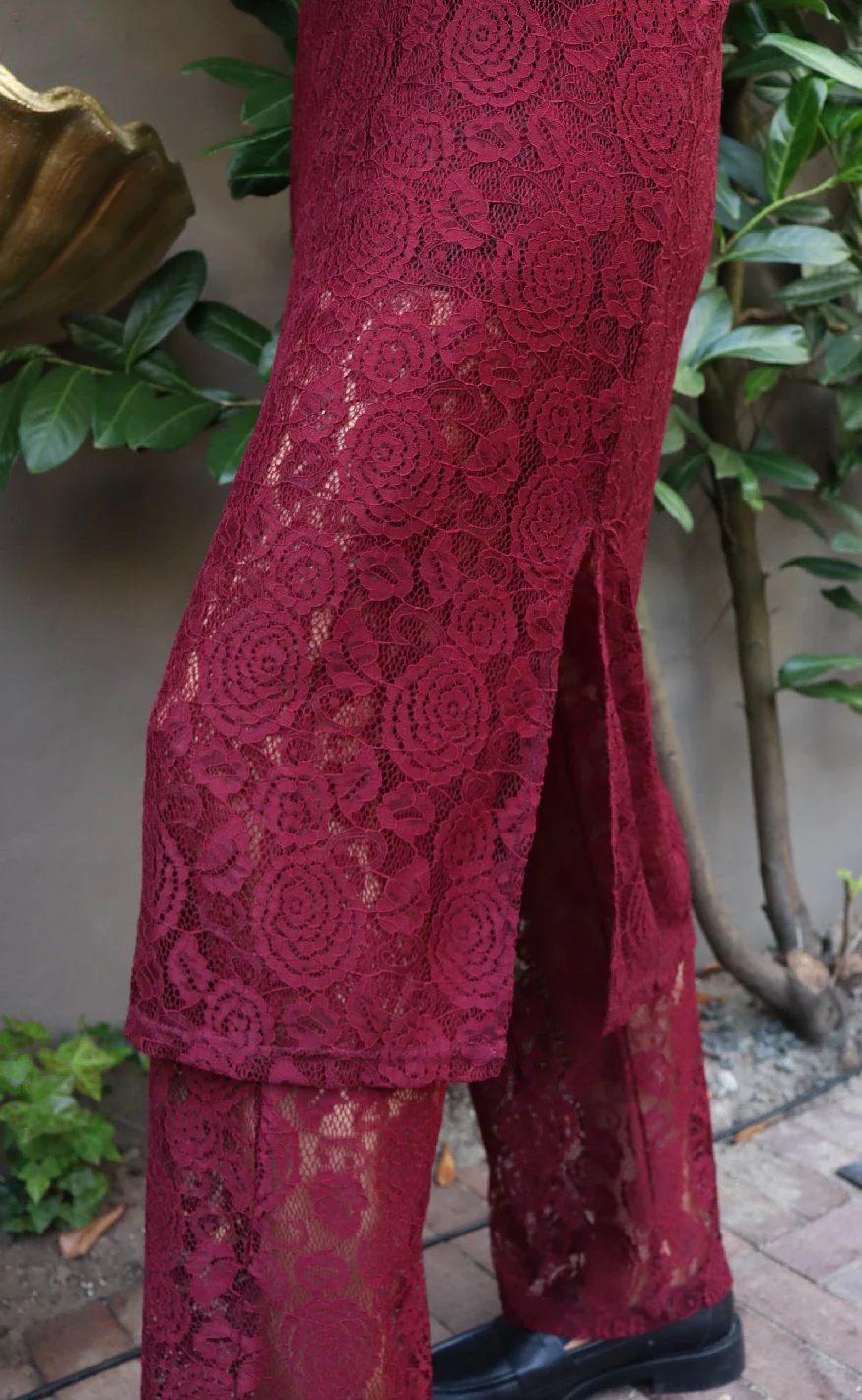 Liberte Bukser - Lacy - Bordeaux Lace - Image 2