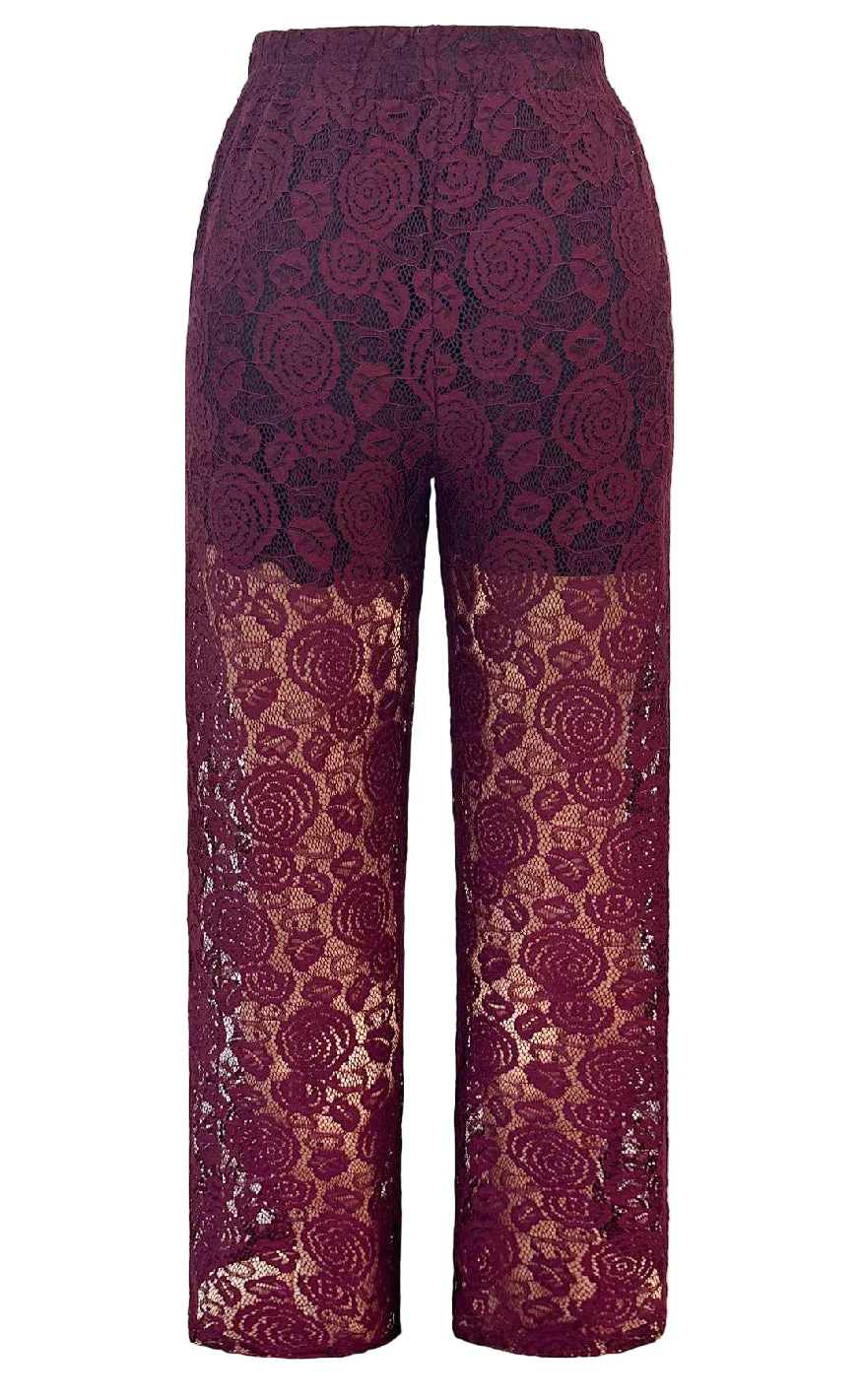 Liberte Bukser - Lacy - Bordeaux Lace - Image 3